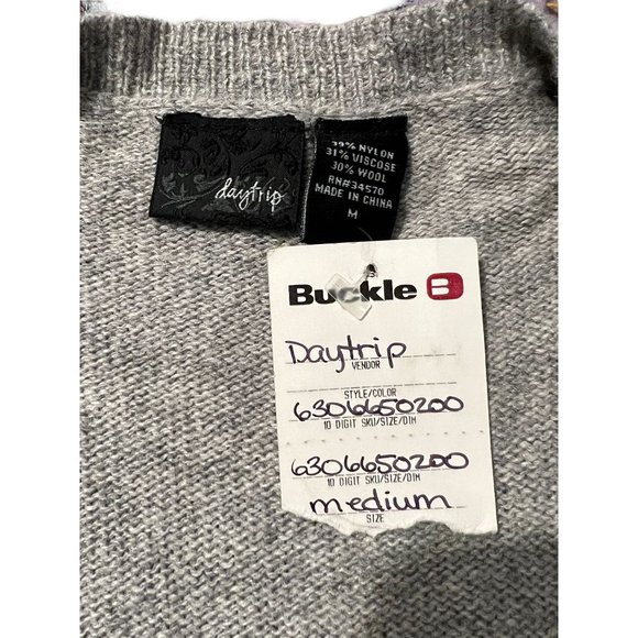 Buckle Daytrip Waterfall Cardigan Sweater Sequins Rhinestones Wool Blend Sz M NW - Picture 4 of 4